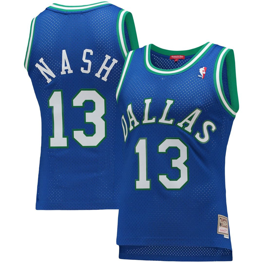 Steve Nash Dallas Mavericks Mitchell & Ness Women's 1998/ 99 Hardwood Classics Swingman Jersey - Blue | NBA Fan Gear
