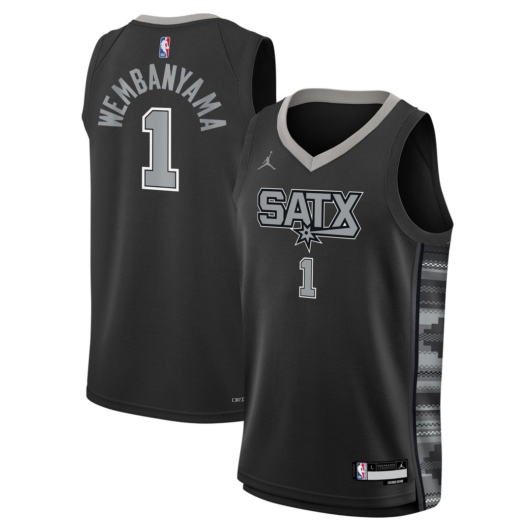 Victor Wembanyama San Antonio Spurs Jordan Brand Youth Swingman Jersey - Statement Edition - Black | NBA Fan Gear
