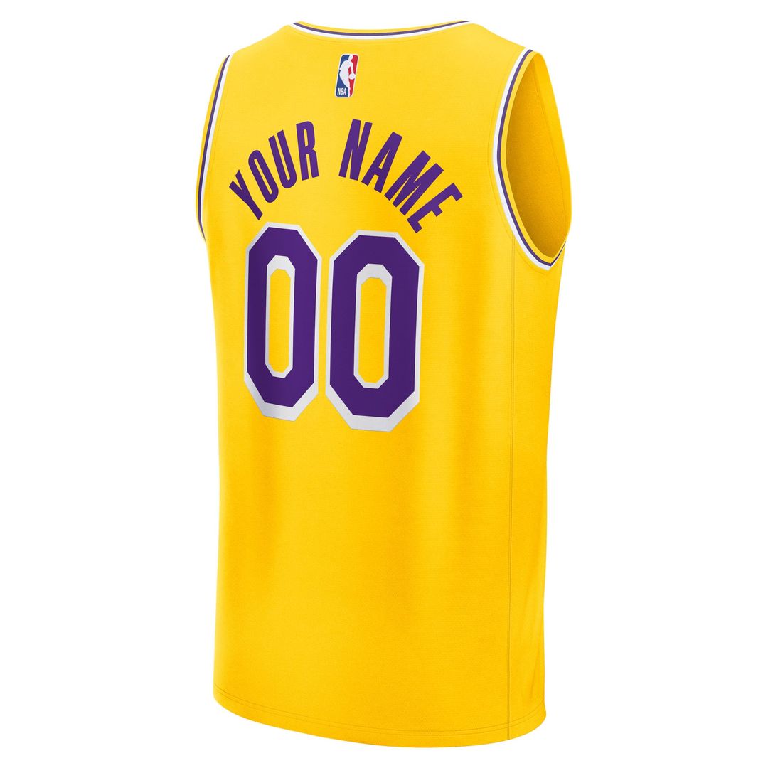 Los Angeles Lakers Fanatics Fast Break Custom Replica Jersey - Association Edition - White | NBA Fan Gear