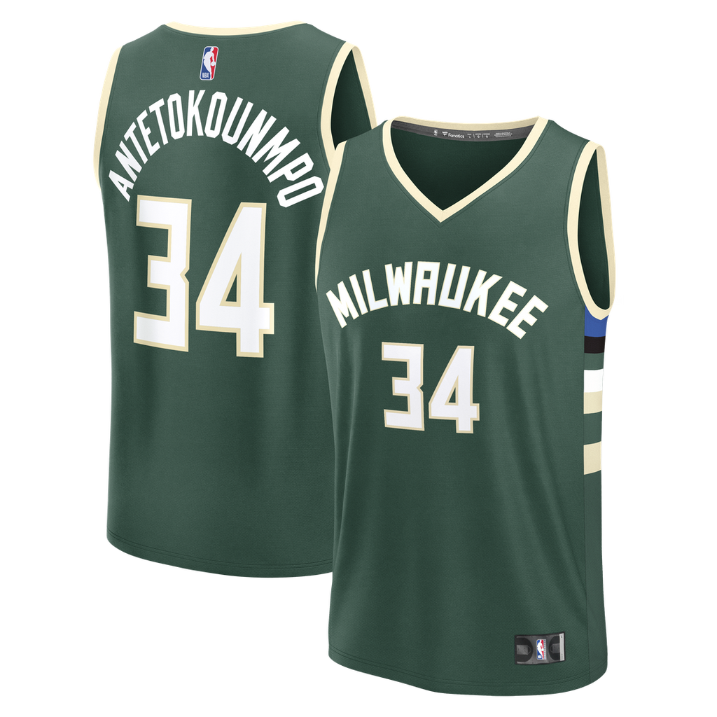 Giannis Antetokounmpo Milwaukee Bucks Fanatics Fast Break Replica Player Jersey - Icon Edition - Hunter Green | NBA Fan Gear