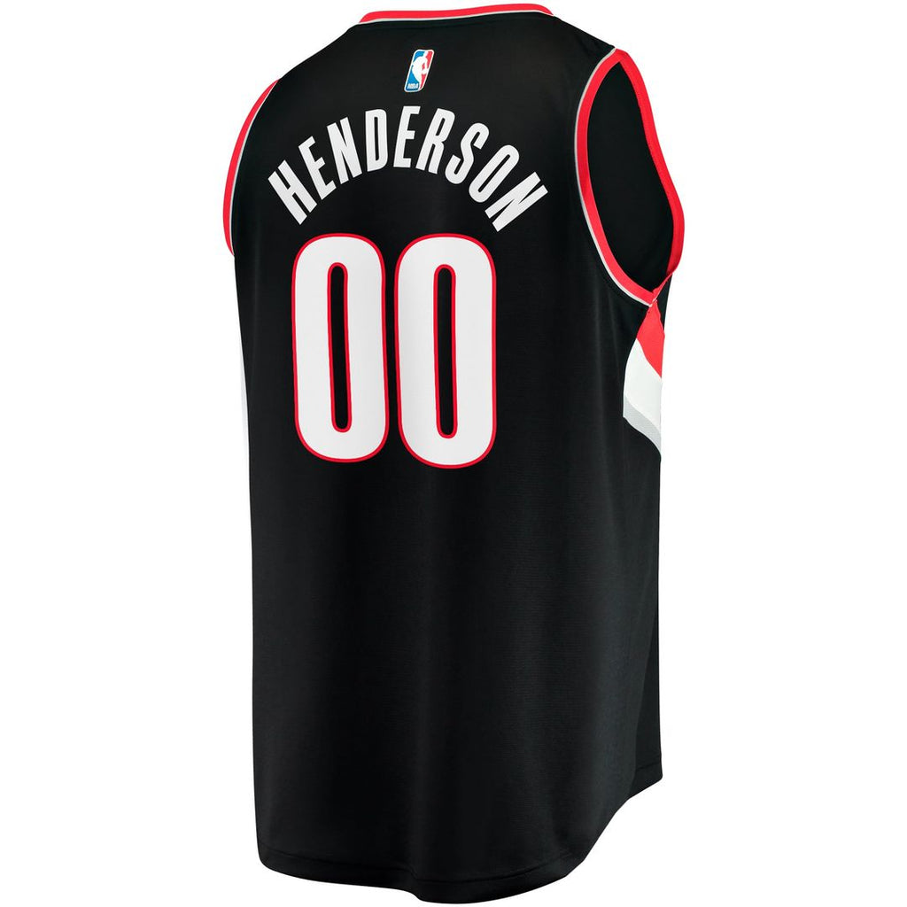 Scoot Henderson Portland Trail Blazers Fanatics Fast Break Replica Jersey - Icon Edition - Black | NBA Fan Gear