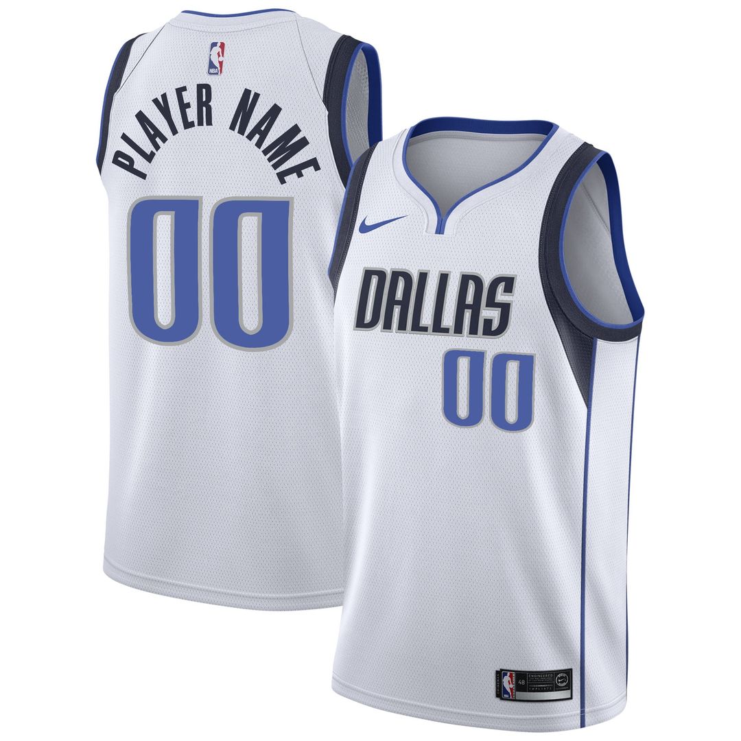 Dallas Mavericks Nike 2020/ 21 Swingman Custom Jersey - Association Edition - White | NBA Fan Gear