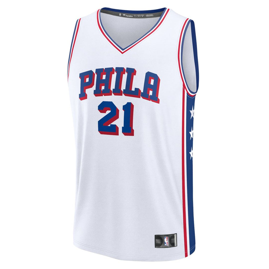 Joel Embiid Philadelphia 76ers Fanatics Fast Break Replica Player Jersey - Association Edition - White | NBA Fan Gear