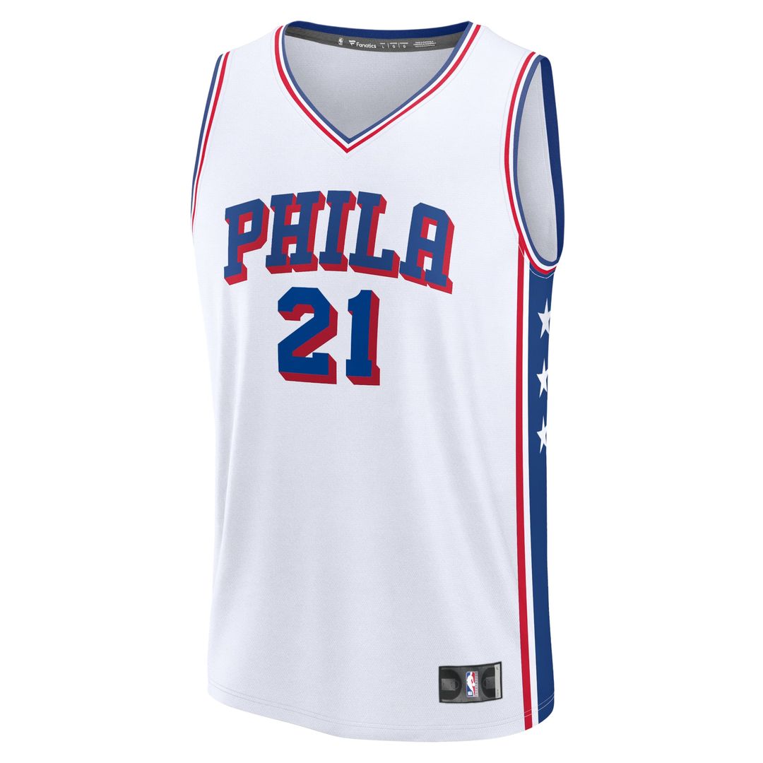 Joel Embiid Philadelphia 76ers Fanatics Fast Break Replica Player Jersey - Association Edition - White | NBA Fan Gear