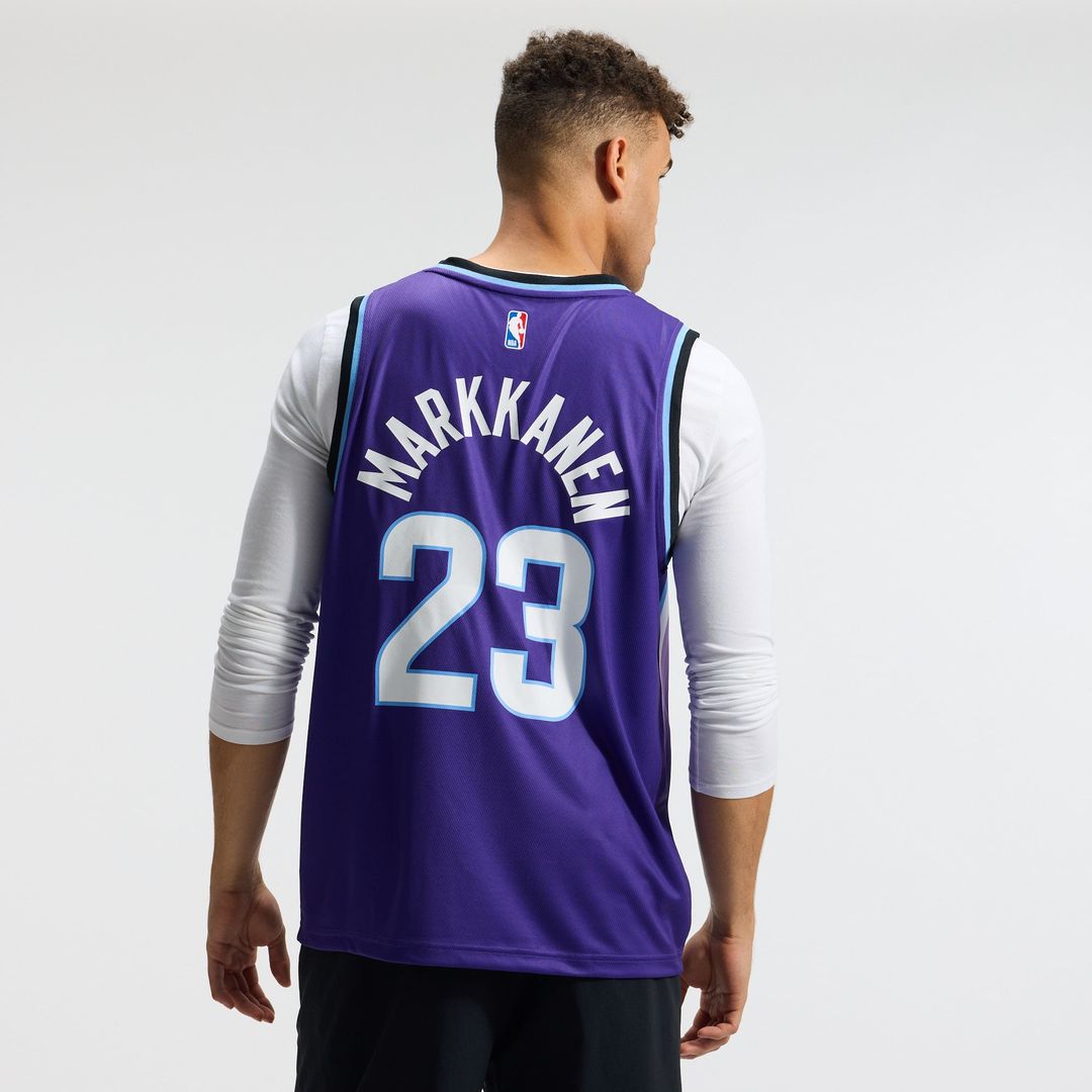 Lauri Markkanen Utah Jazz Fanatics Fast Break Replica Jersey - Icon Edition - Purple | NBA Fan Gear
