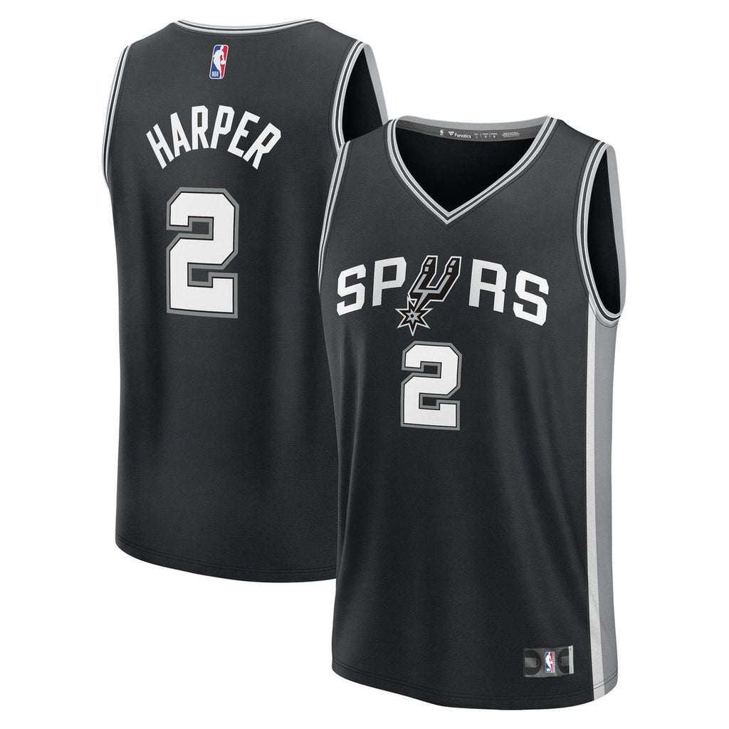 Dylan Harper San Antonio Spurs Fanatics 2025 NBA Draft First Round Pick Fast Break Replica Jersey - Icon Edition - Black | Fan Gear