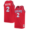 Moses Malone Philadelphia 76ers Mitchell & Ness 1982/ 83 Big & Tall Hardwood Classics Swingman Jersey - Red | NBA Fan Gear