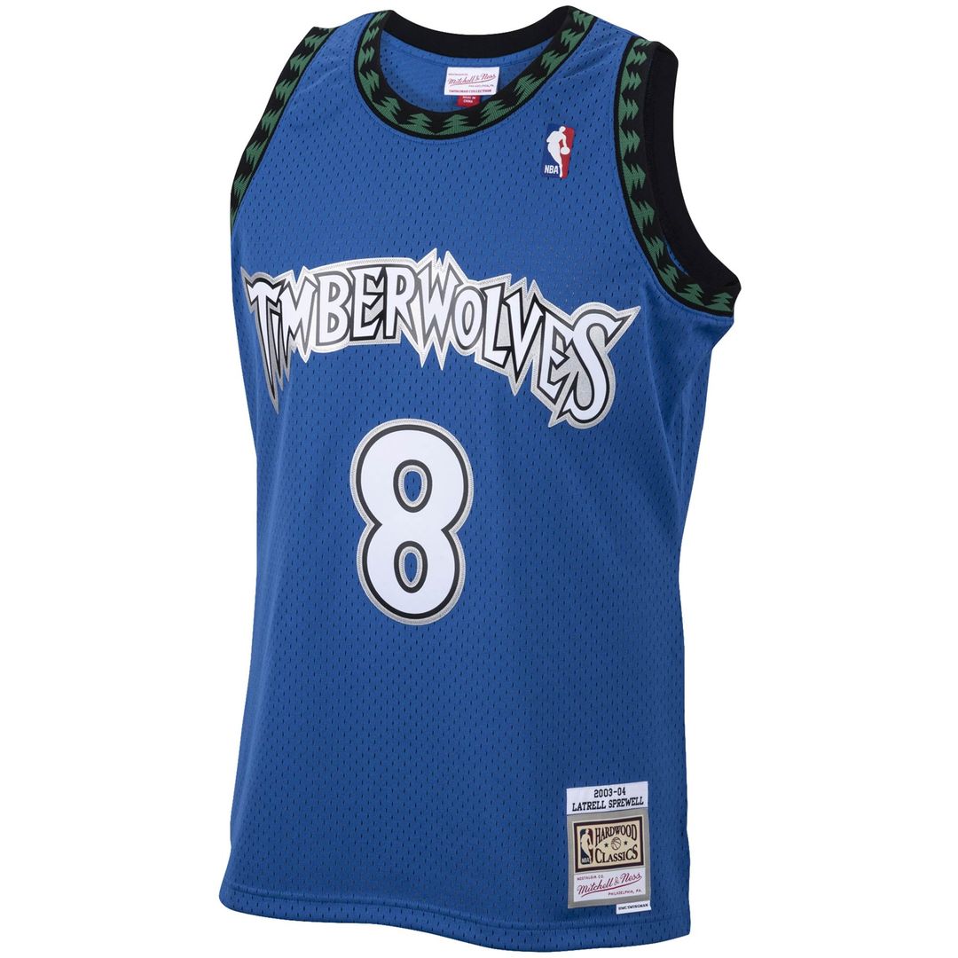 Latrell Sprewell Minnesota Timberwolves Mitchell & Ness 2003/ 04 Hardwood Classics Swingman Jersey - Blue | NBA Fan Gear