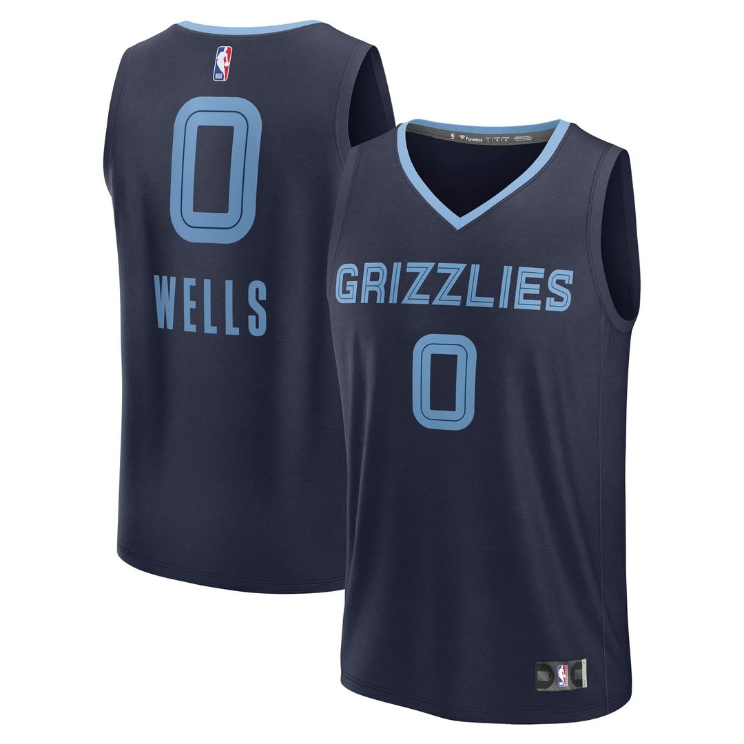 Jaylen Wells Memphis Grizzlies Fanatics Fast Break Replica Player Jersey - Icon Edition - Navy | NBA Fan Gear