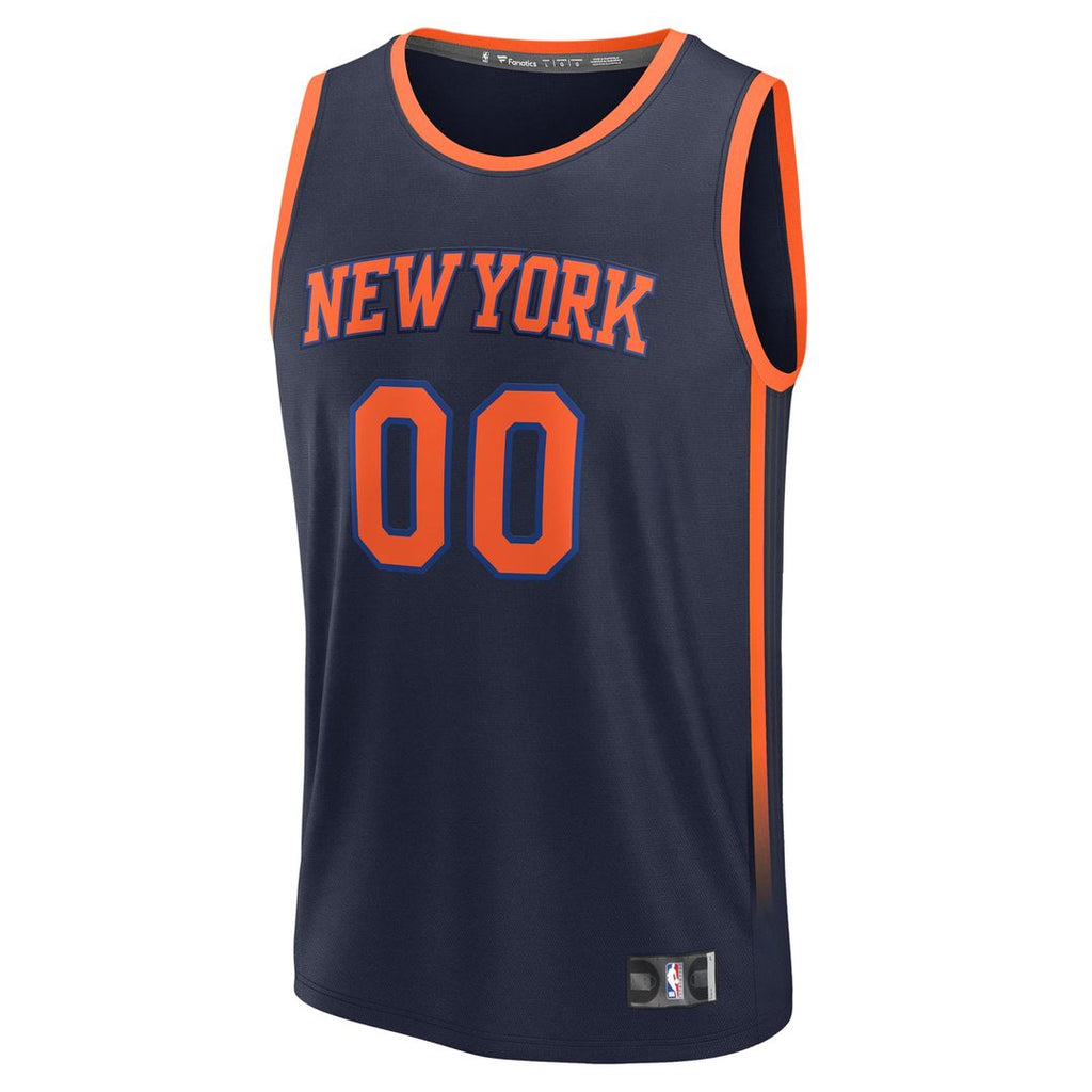 New York Knicks Fanatics Fast Break Custom Jersey - Statement Edition - Navy | NBA Fan Gear