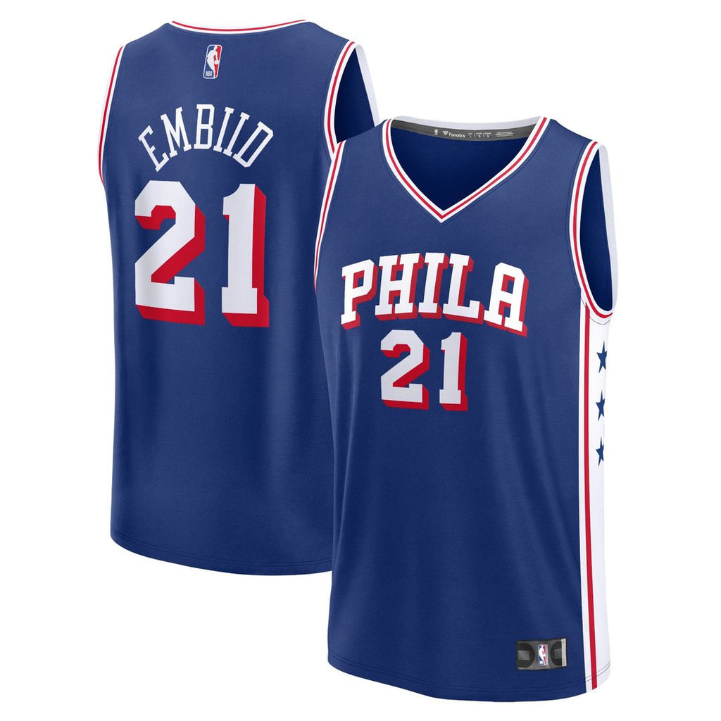 Joel Embiid Philadelphia 76ers Fanatics Fast Break Replica Jersey - Icon Edition - Royal | NBA Fan Gear