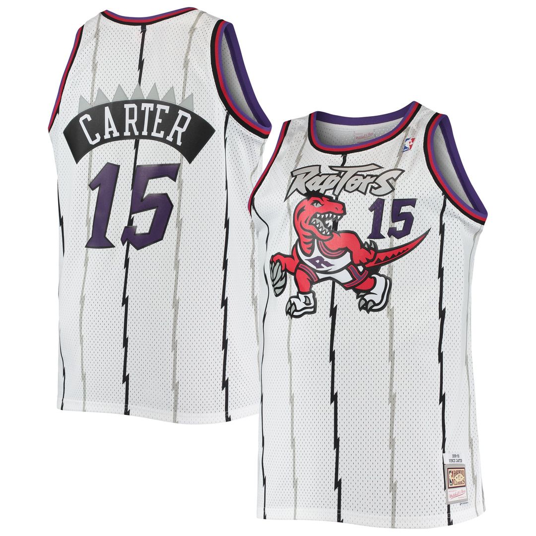 Vince Carter Toronto Raptors Mitchell & Ness 1998/ 99 Big & Tall Hardwood Classics Swingman Jersey - White | NBA Fan Gear