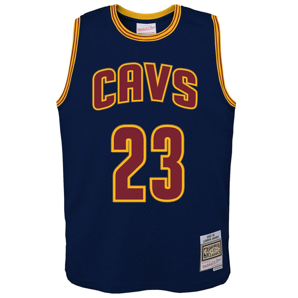 LeBron James Cleveland Cavaliers Mitchell & Ness Youth 2015/ 16 Hardwood Classics Swingman Jersey - Navy | NBA Fan Gear
