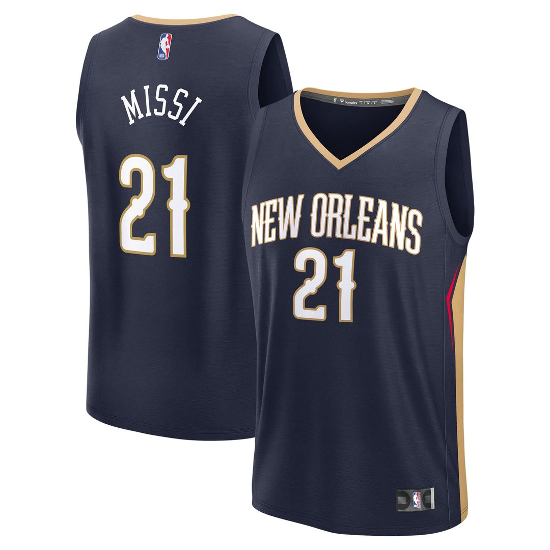 Yves Missi New Orleans Pelicans Fanatics 2024 NBA Draft Fast Break Player Jersey - Icon Edition - Navy | Fan Gear