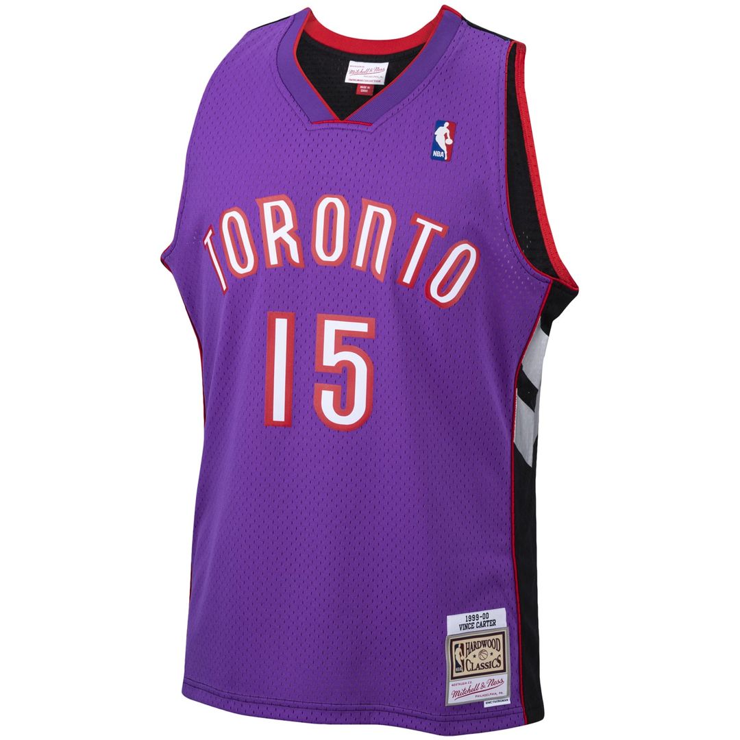 Vince Carter Toronto Raptors Mitchell & Ness 1999/ 00 Hardwood Classics Swingman Jersey - Purple | NBA Fan Gear