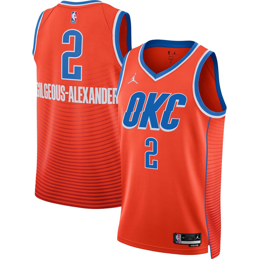 Shai Gilgeous-Alexander Oklahoma City Thunder Jordan Brand Unisex Swingman Jersey - Statement Edition - Orange | NBA Fan Gear