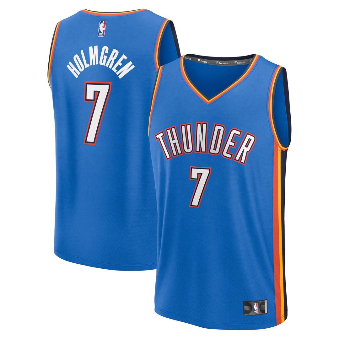 Chet Holmgren Oklahoma City Thunder Fanatics Fast Break Replica Player Jersey - Icon Edition - Blue | NBA Fan Gear