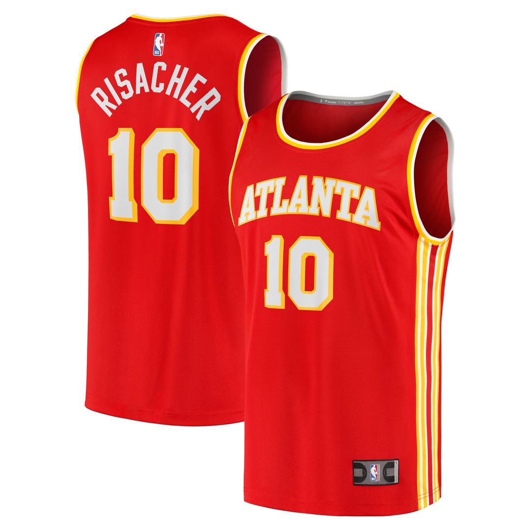 Zaccharie Risacher Atlanta Hawks Fanatics 2024 NBA Draft Fast Break Player Jersey - Icon Edition - Red | Fan Gear