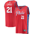 Joel Embiid Philadelphia 76ers Fanatics Youth 2019/ 20 Fast Break Replica Player Team Jersey - Statement Edition - Red | NBA Fan Gear