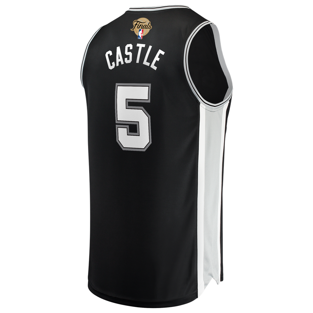 Stephon Castle San Antonio Spurs Fanatics 2026 NBA Finals Patch Fast Break Jersey - Icon Edition - Black | Fan Gear
