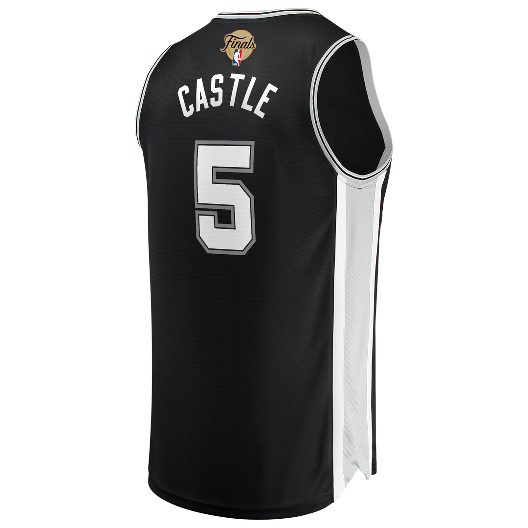 Stephon Castle San Antonio Spurs Fanatics 2026 NBA Finals Patch Fast Break Jersey - Icon Edition - Black | Fan Gear