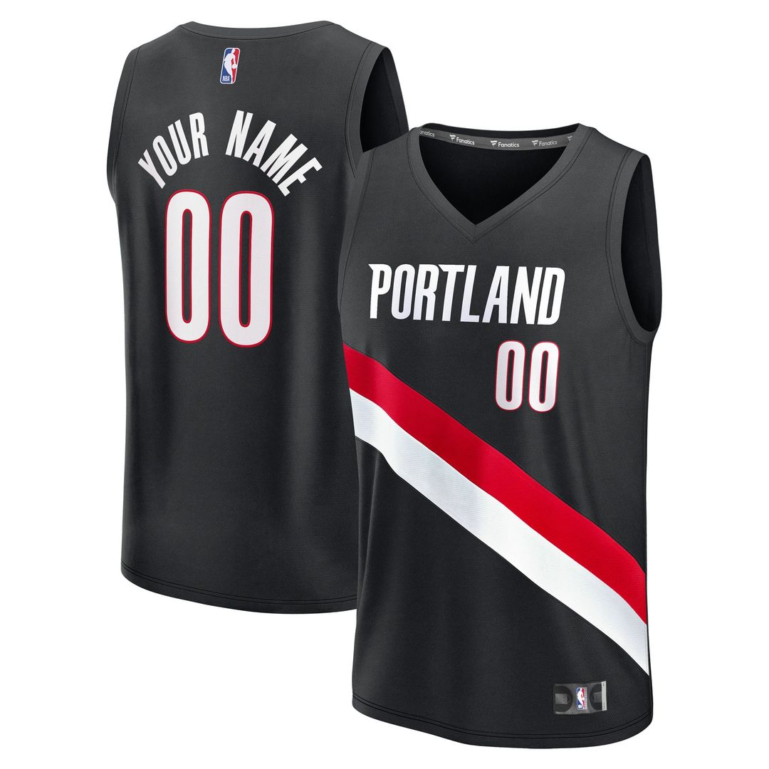 Portland Trail Blazers Fanatics Fast Break Replica Custom Jersey - Icon Edition - Black | NBA Fan Gear