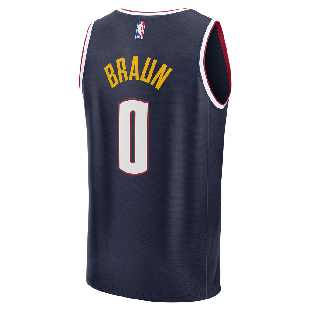 Christian Braun Denver Nuggets Fanatics Fast Break Replica Jersey - Icon Edition - Navy | NBA Fan Gear