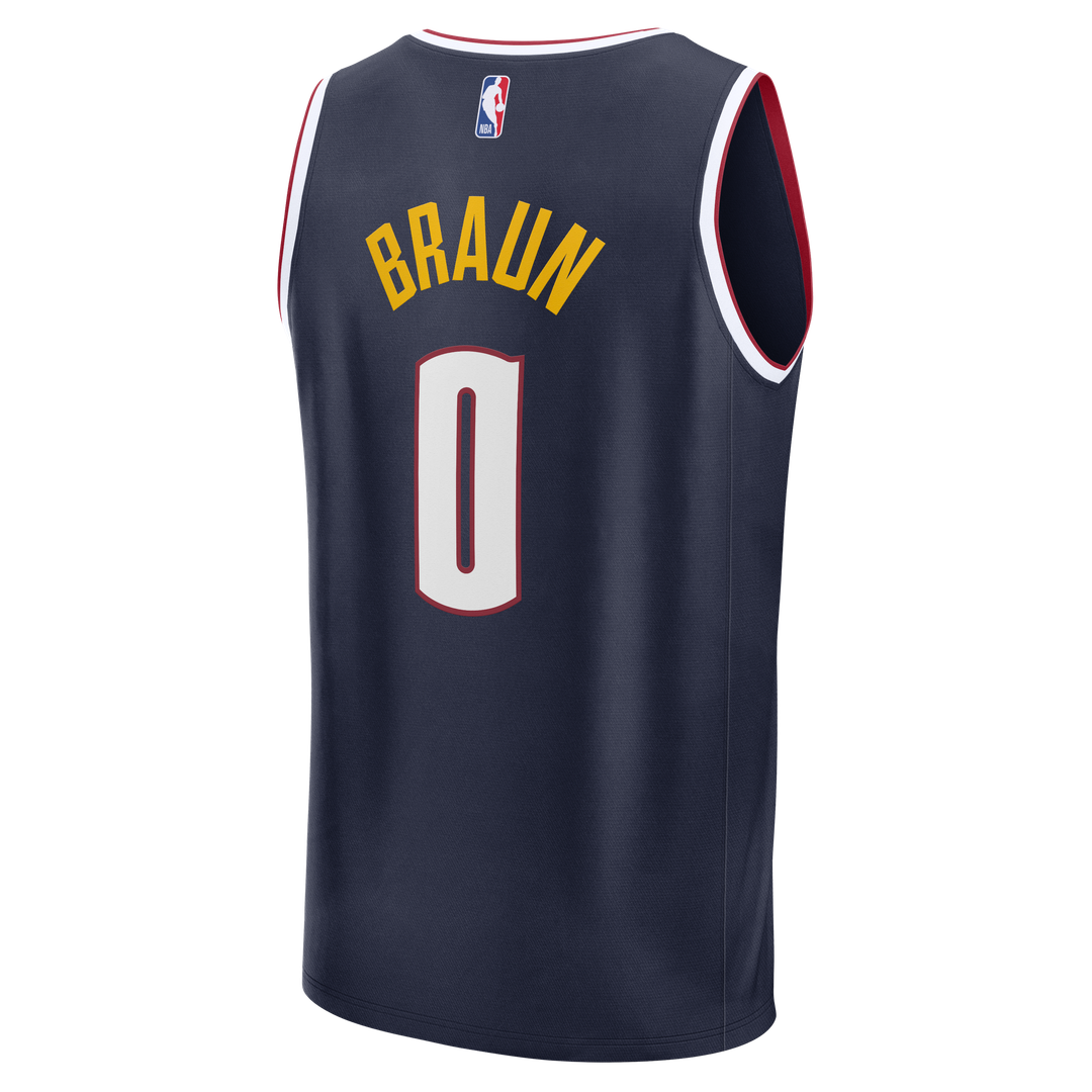 Christian Braun Denver Nuggets Fanatics Fast Break Replica Jersey - Icon Edition - Navy | NBA Fan Gear