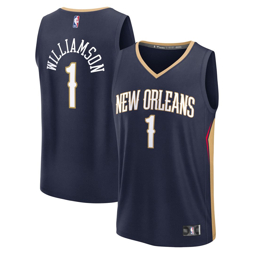 Zion Williamson New Orleans Pelicans Fanatics Fast Break Replica Player Jersey - Icon Edition - Navy | NBA Fan Gear