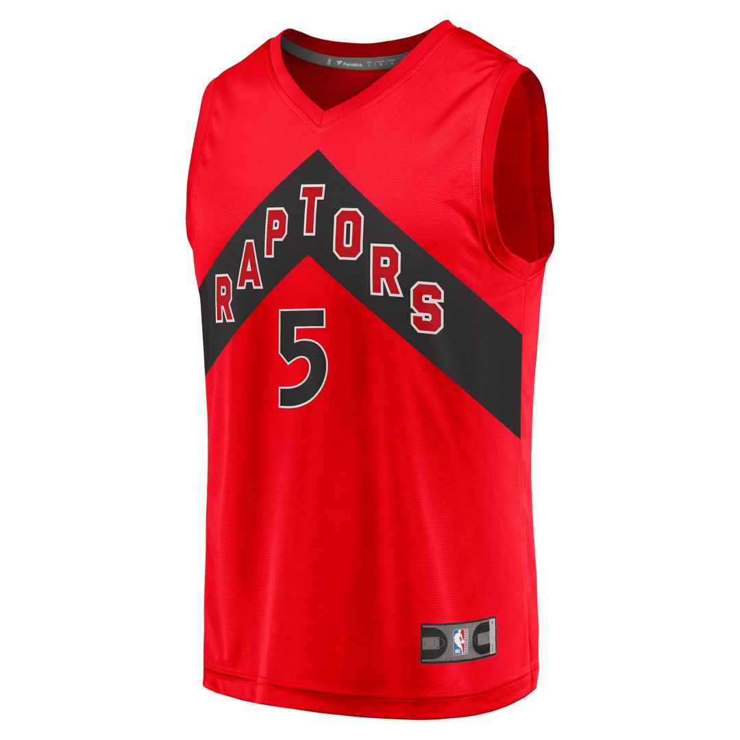 Immanuel Quickley Toronto Raptors Fanatics Fast Break Player Jersey - Icon Edition - Red | NBA Fan Gear
