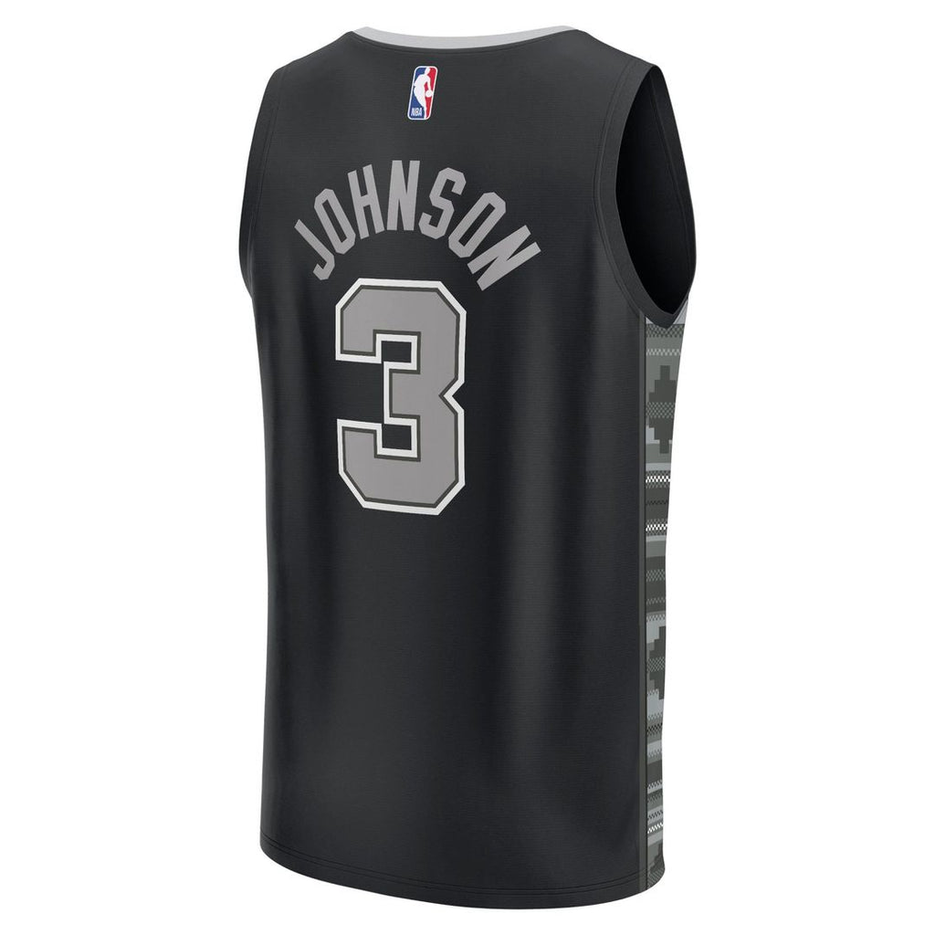 Keldon Johnson San Antonio Spurs Fanatics Fast Break Replica Player Jersey - Statement Edition - Black | NBA Fan Gear