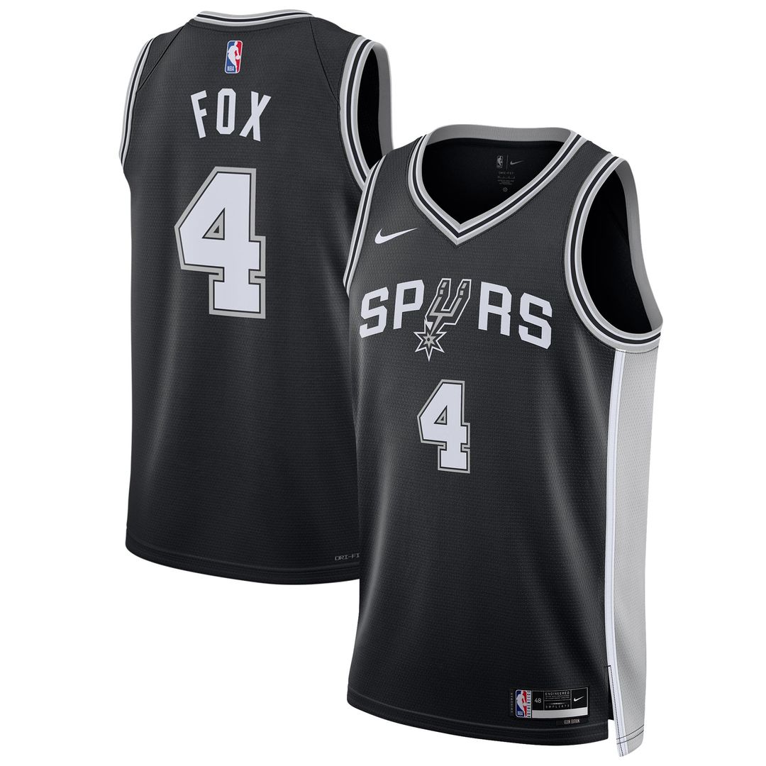 De'Aaron Fox San Antonio Spurs Nike Unisex Swingman Player Jersey - Icon Edition - Black | NBA Fan Gear