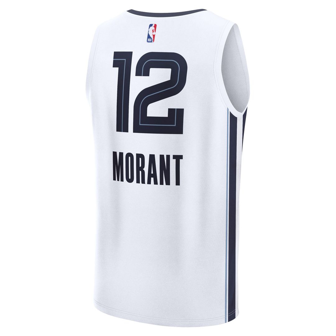 Ja Morant Memphis Grizzlies Fanatics Fast Break Replica Player Jersey - Association Edition - White | NBA Fan Gear