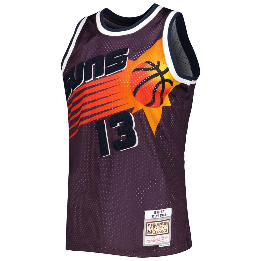 Steve Nash Phoenix Suns Mitchell & Ness 1996/ 97 Hardwood Classics Off-Court Swingman Jersey - Purple | NBA Fan Gear