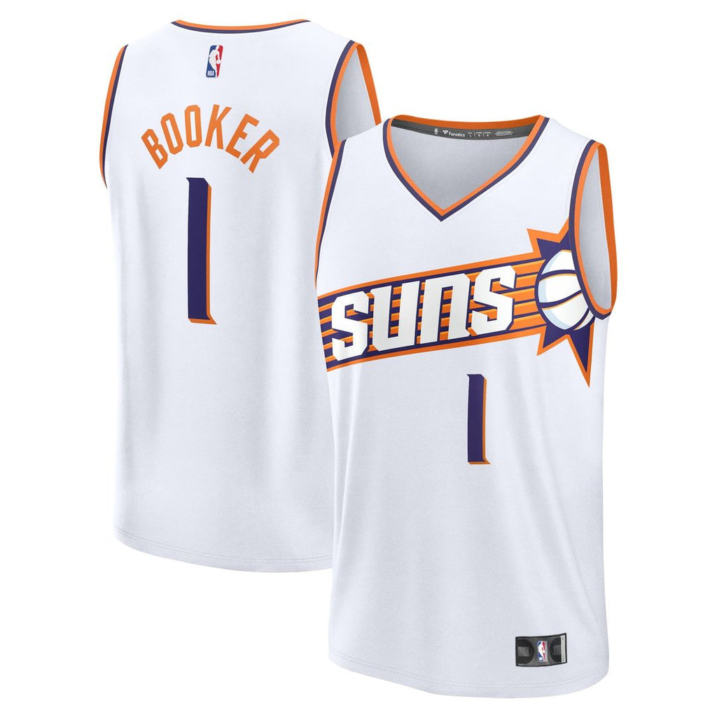 Devin Booker Phoenix Suns Fanatics Fast Break Replica Player Jersey - Association Edition - White | NBA Fan Gear