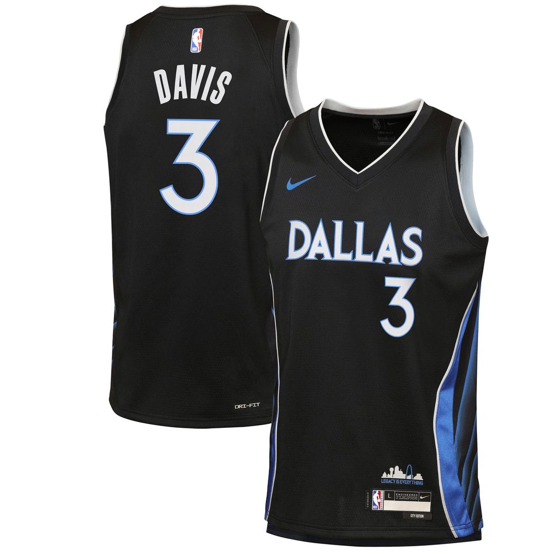 Anthony Davis Dallas Mavericks Nike Youth 2025/ 26 City Edition Swingman Jersey - Black | NBA Fan Gear