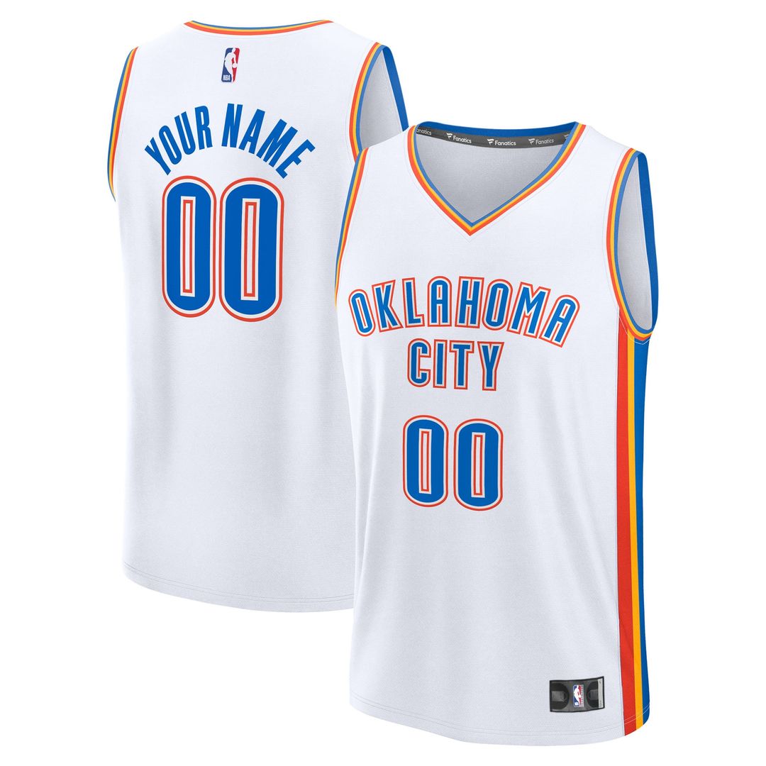 Oklahoma City Thunder Fanatics Fast Break Custom Jersey - Association Edition - White | NBA Fan Gear