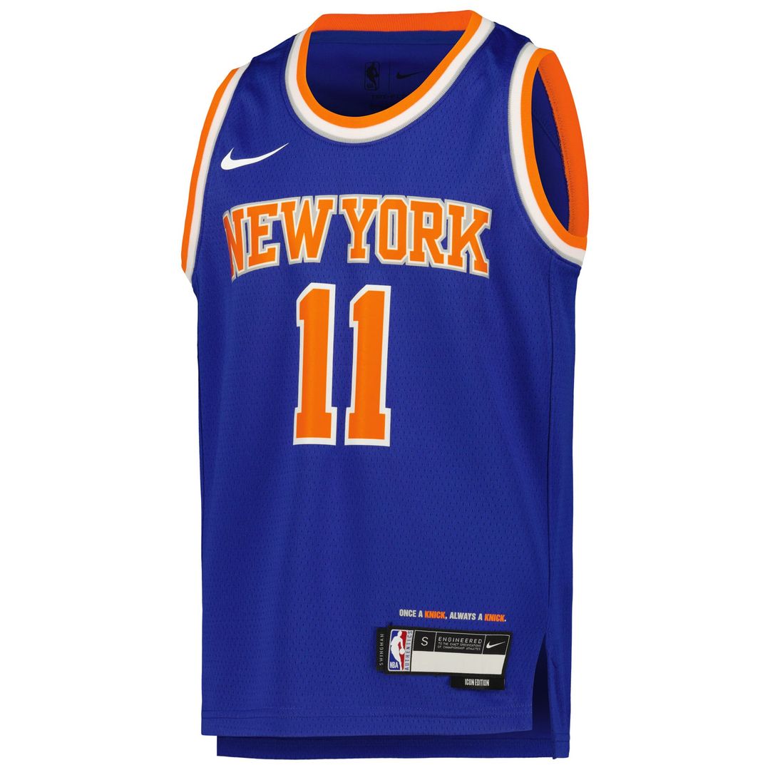 Jalen Brunson New York Knicks Nike Youth Swingman Jersey - Icon Edition - Blue | NBA Fan Gear