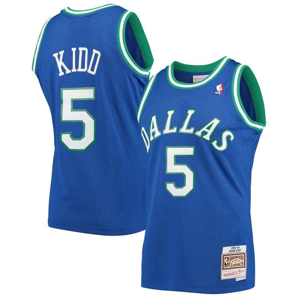 Jason Kidd Dallas Mavericks Mitchell & Ness 1994/ 95 Hardwood Classics Swingman Jersey - Blue | NBA Fan Gear