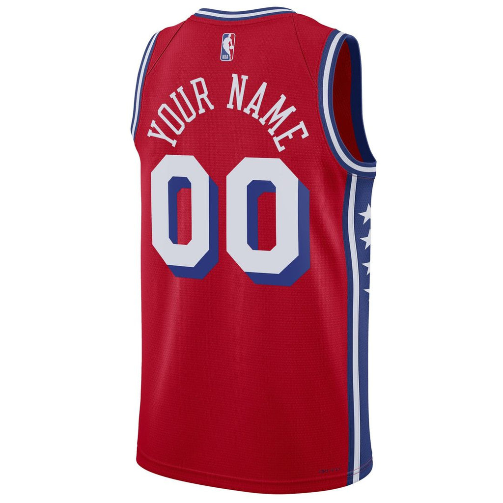 Philadelphia 76ers Jordan Brand Unisex 2022/ 23 Swingman Custom Jersey - Statement Edition - Red | NBA Fan Gear