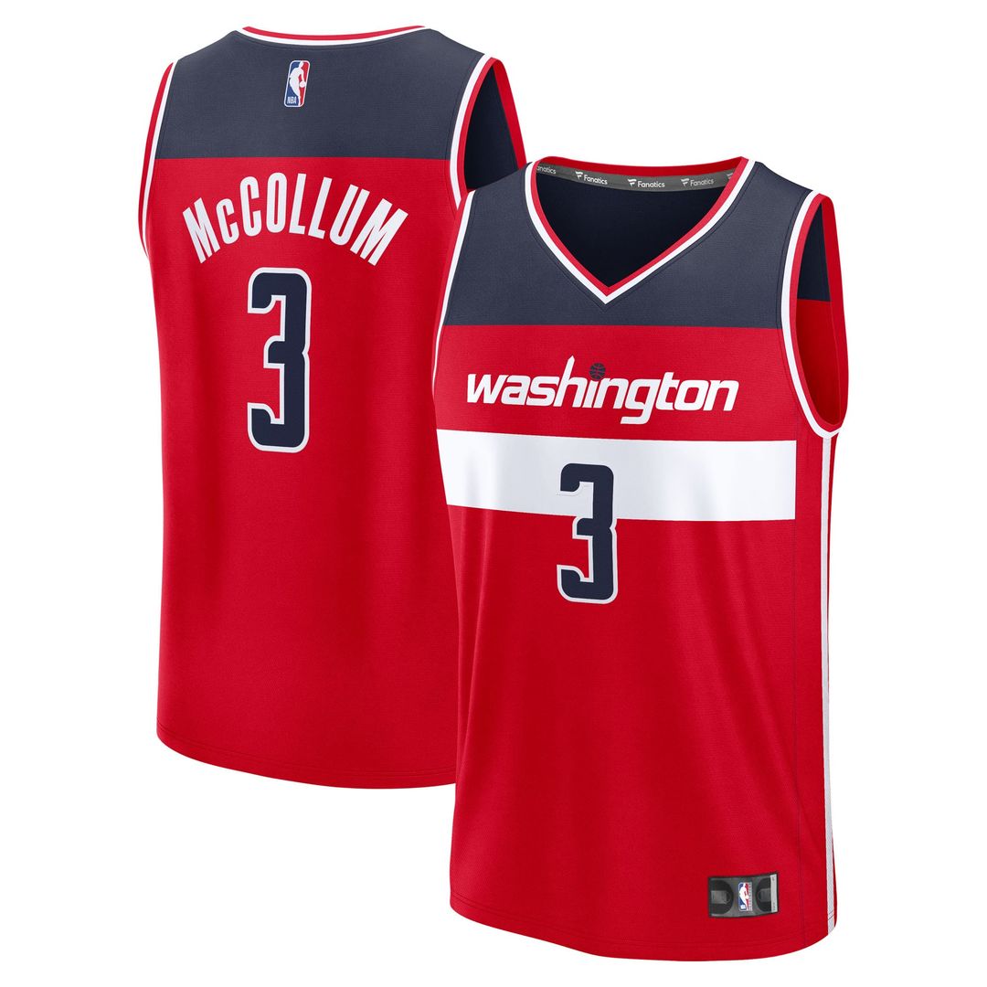 CJ McCollum Washington Wizards Fanatics Fast Break Replica Player Jersey - Icon Edition - Red | NBA Fan Gear