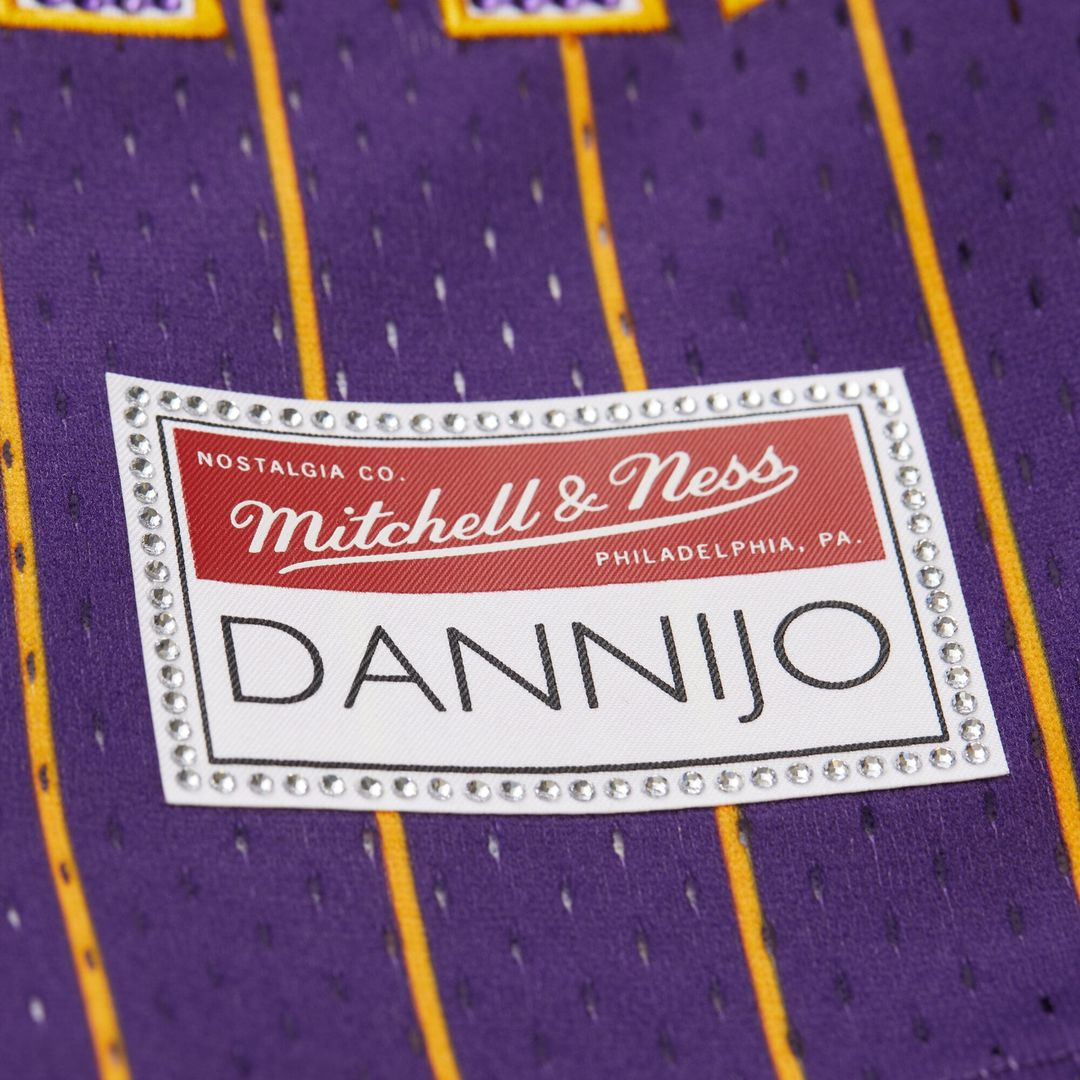 Los Angeles Lakers Mitchell & Ness x DANNIJO Women's Fashion Baseball Jersey - Purple | NBA Fan Gear