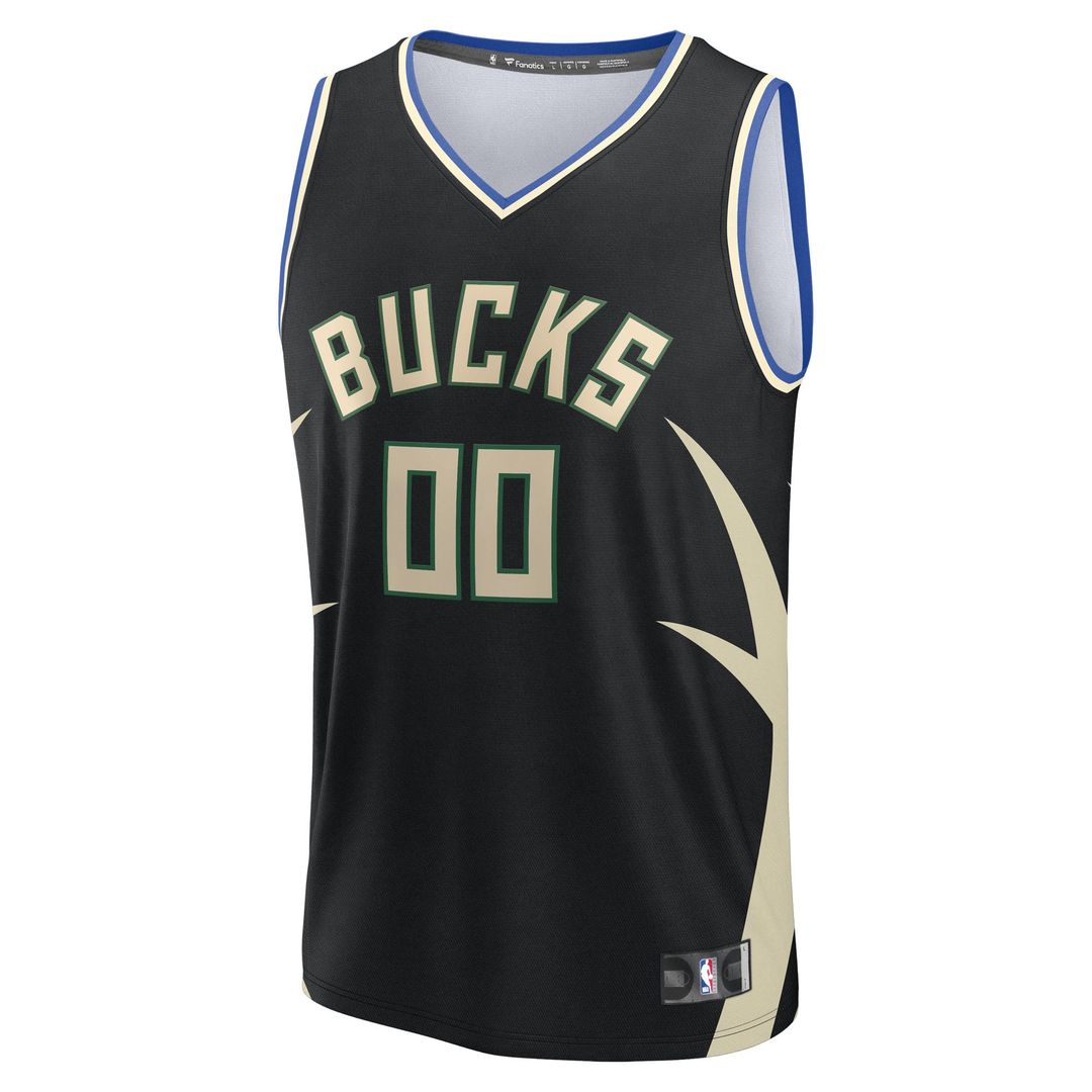 Milwaukee Bucks Fanatics Youth Fast Break Custom Replica Jersey - Black - Statement Edition | NBA Fan Gear
