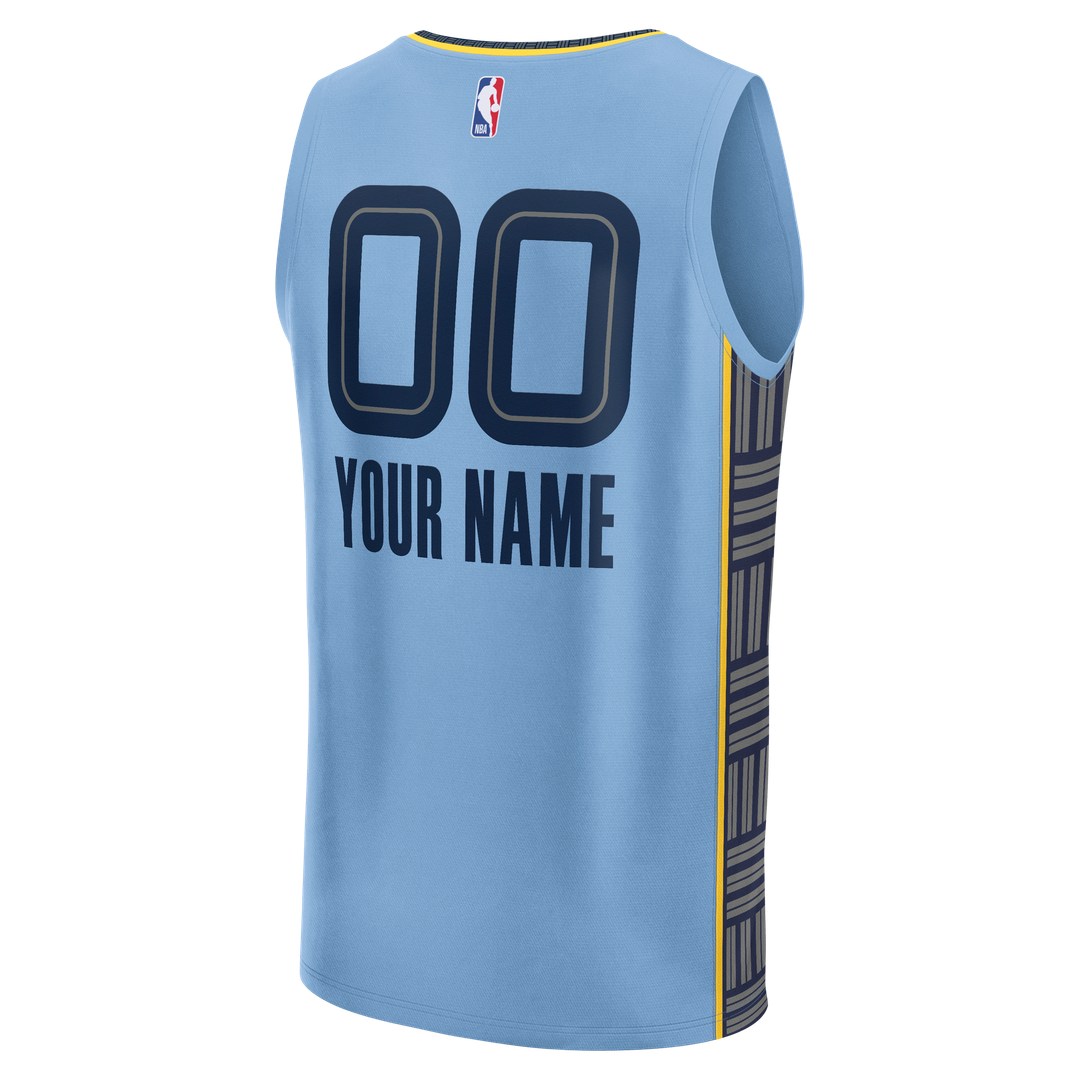 Memphis Grizzlies Fanatics Youth Fast Break Custom Jersey - Statement Edition - Light Blue | NBA Fan Gear