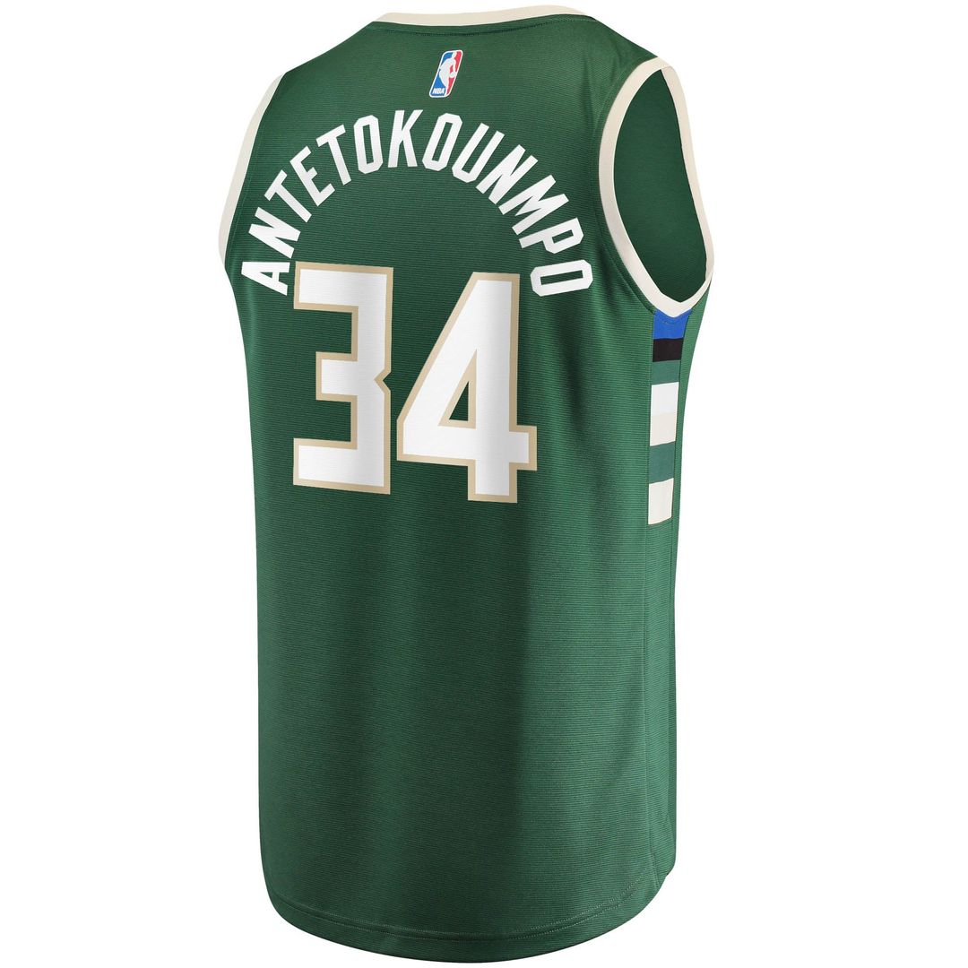 Giannis Antetokounmpo Milwaukee Bucks Fanatics Big & Tall Fast Break Player Jersey - Hunter Green - Icon Edition | NBA Fan Gear