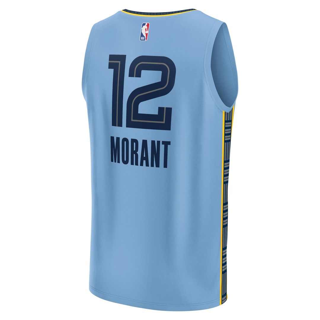 Ja Morant Memphis Grizzlies Fanatics Fast Break Replica Player Jersey - Statement Edition - Light Blue | NBA Fan Gear