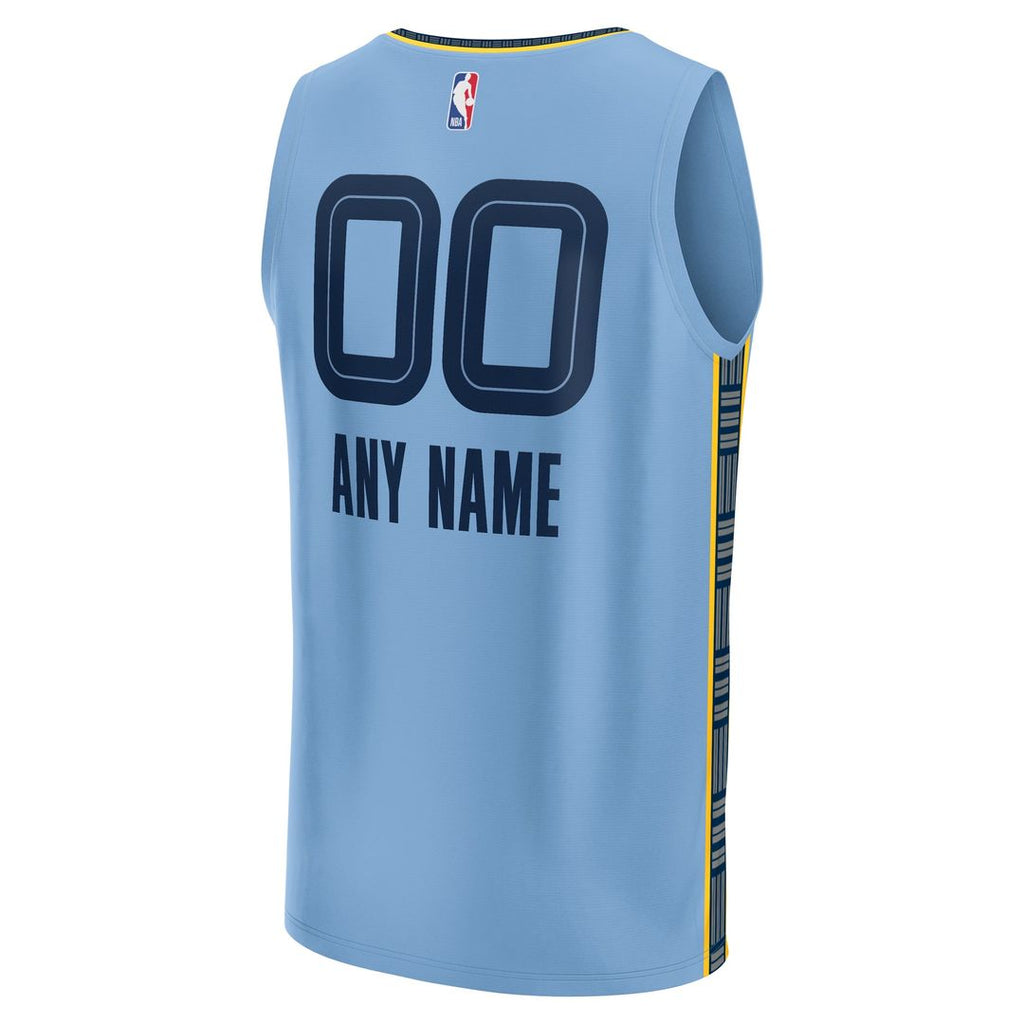 Memphis Grizzlies Fanatics Custom Fast Break Jersey - Statement Edition - Light Blue | NBA Fan Gear