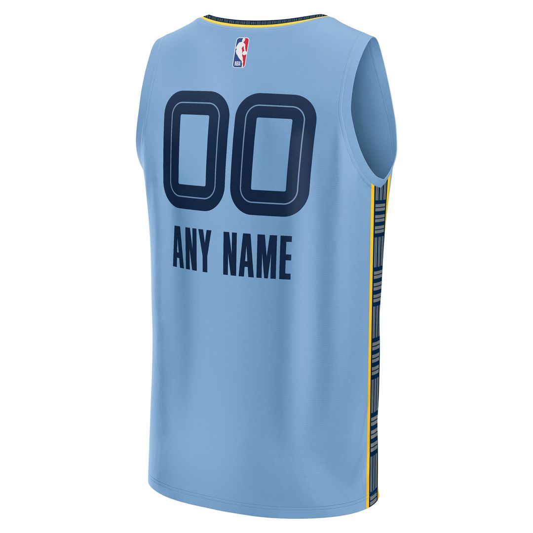 Memphis Grizzlies Fanatics Custom Fast Break Jersey - Statement Edition - Light Blue | NBA Fan Gear