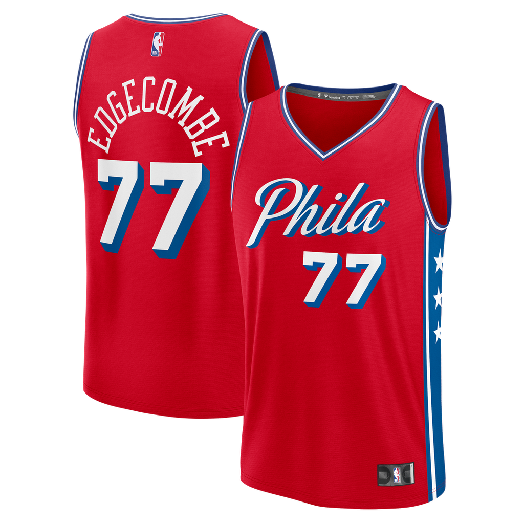 VJ Edgecombe Philadelphia 76ers Fanatics Fast Break Replica Player Jersey - Statement Edition - Red | NBA Fan Gear