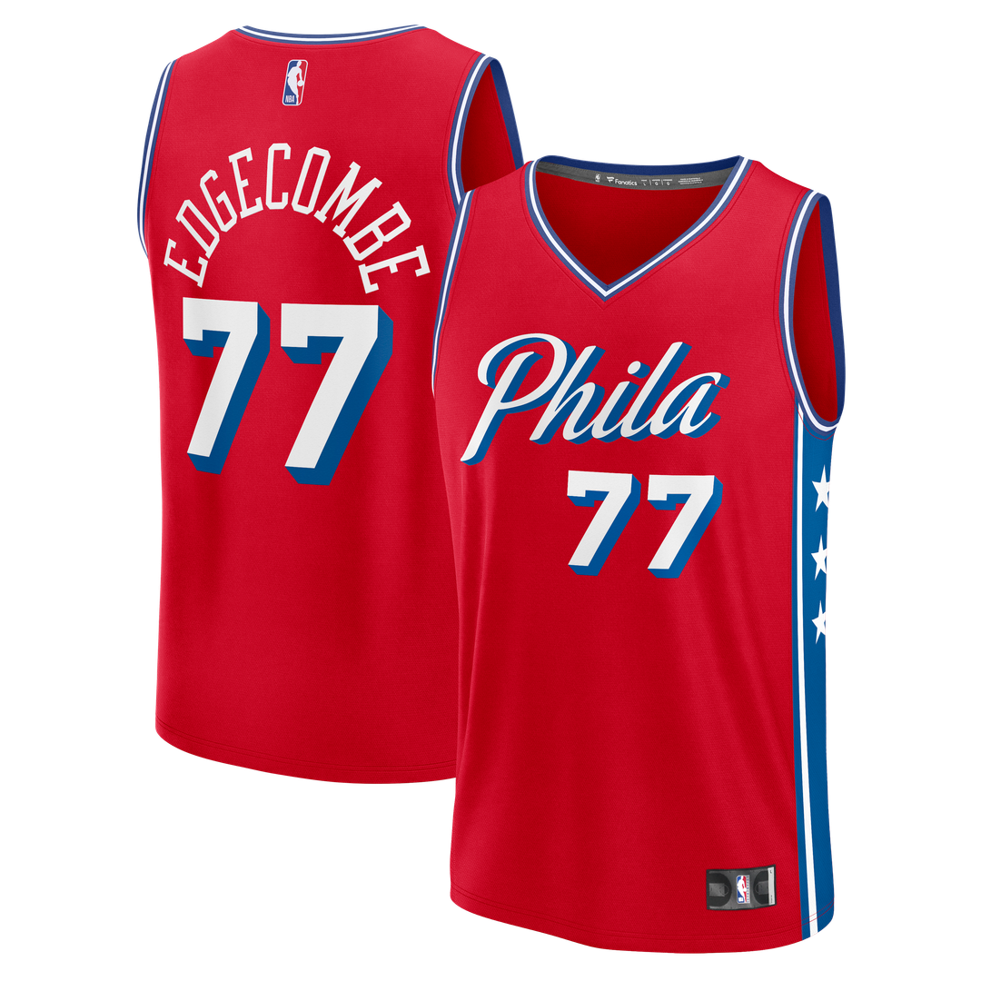 VJ Edgecombe Philadelphia 76ers Fanatics Fast Break Replica Player Jersey - Statement Edition - Red | NBA Fan Gear